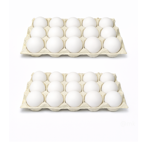 Œufs blancs (plateau de 15 ou 30 œufs)
